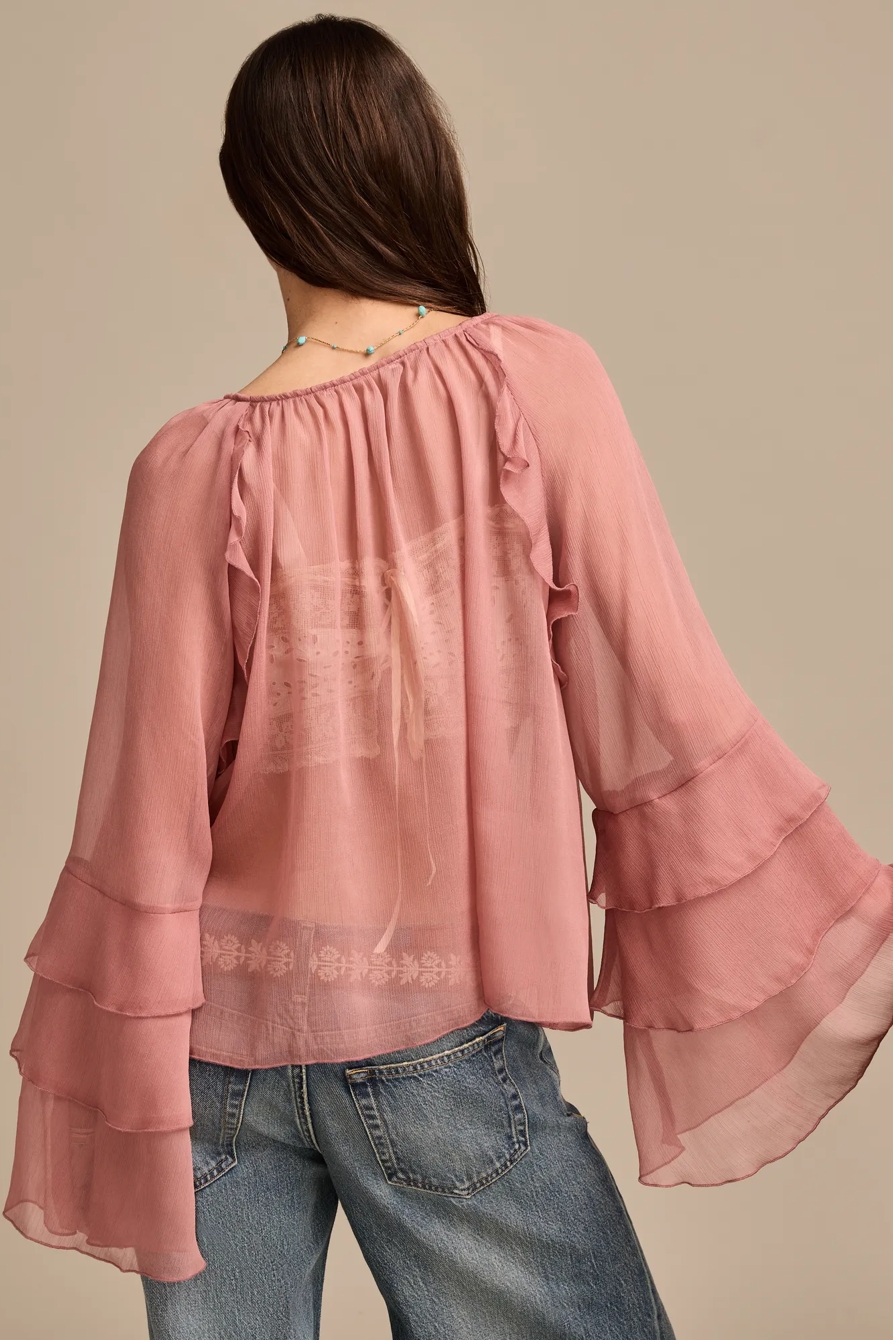 RUFFLE BUTTON DOWN BLOUSE, image 6