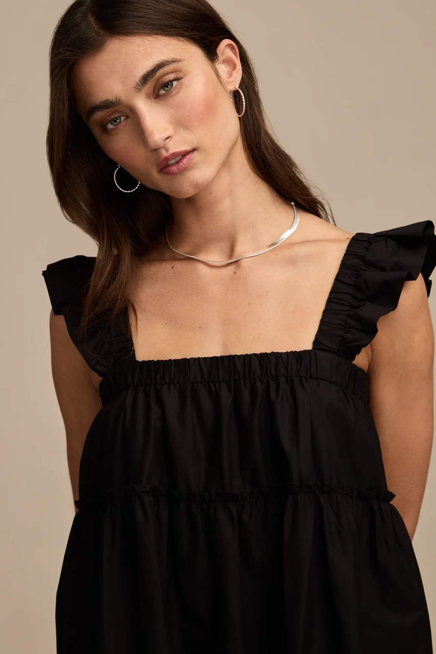 RUCHED FLUTTER MINI DRESS, image 3