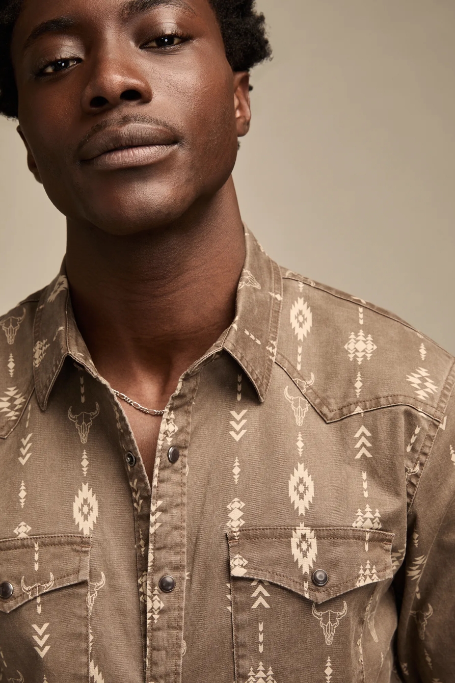 LONG SLEEVE TWILL WESTERN SHIRT, image 3