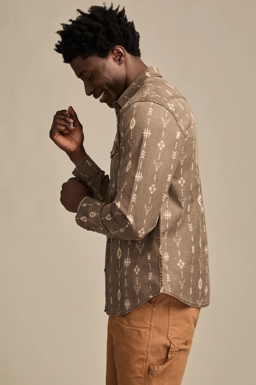 LONG SLEEVE TWILL WESTERN SHIRT, image 4