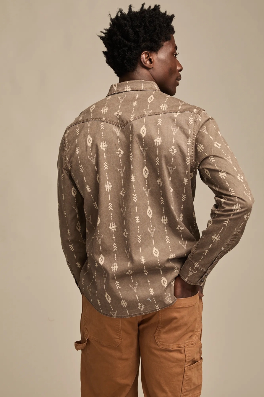 LONG SLEEVE TWILL WESTERN SHIRT, image 5