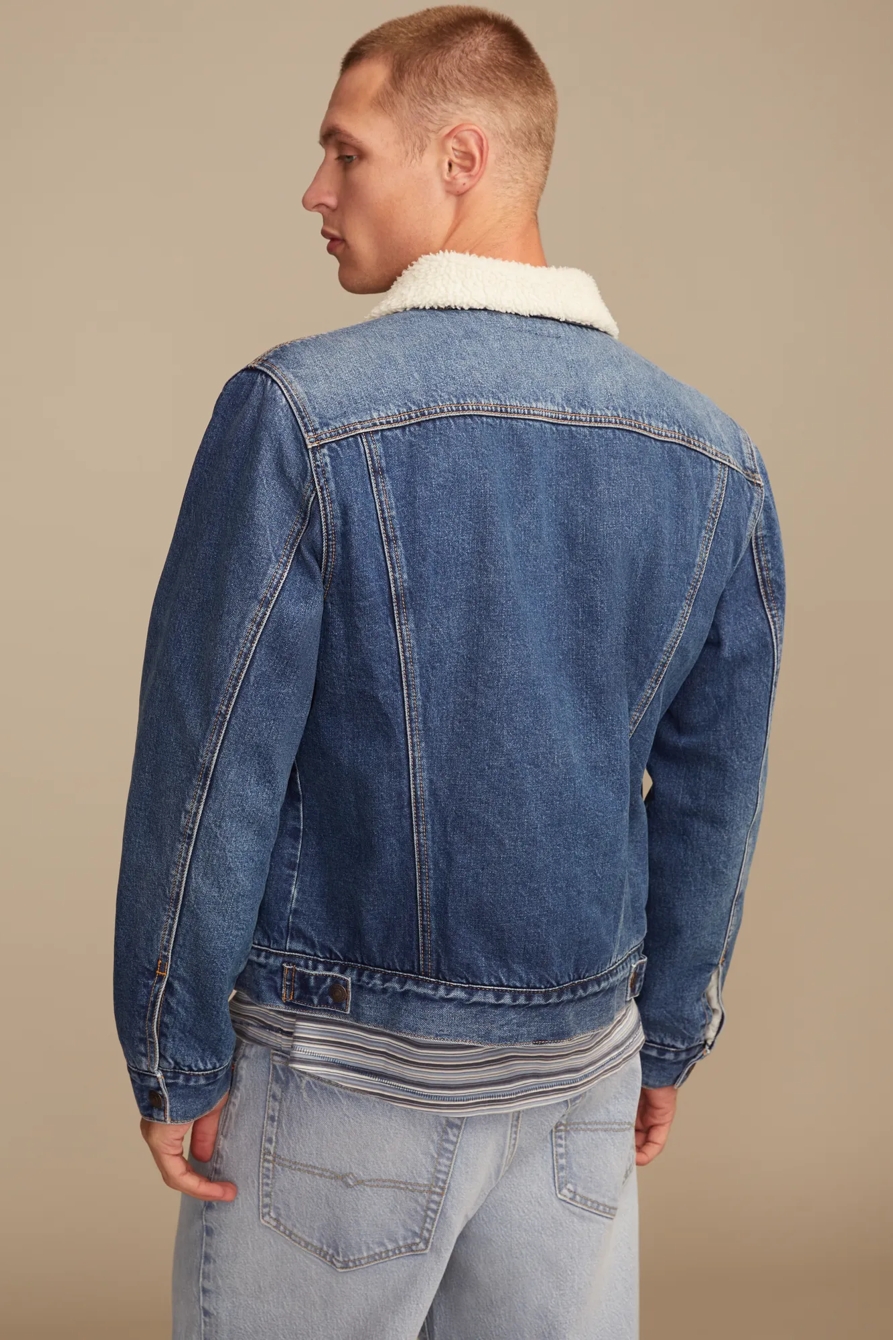 FAUX SHEARLING LINED DENIM JACKET, image 3