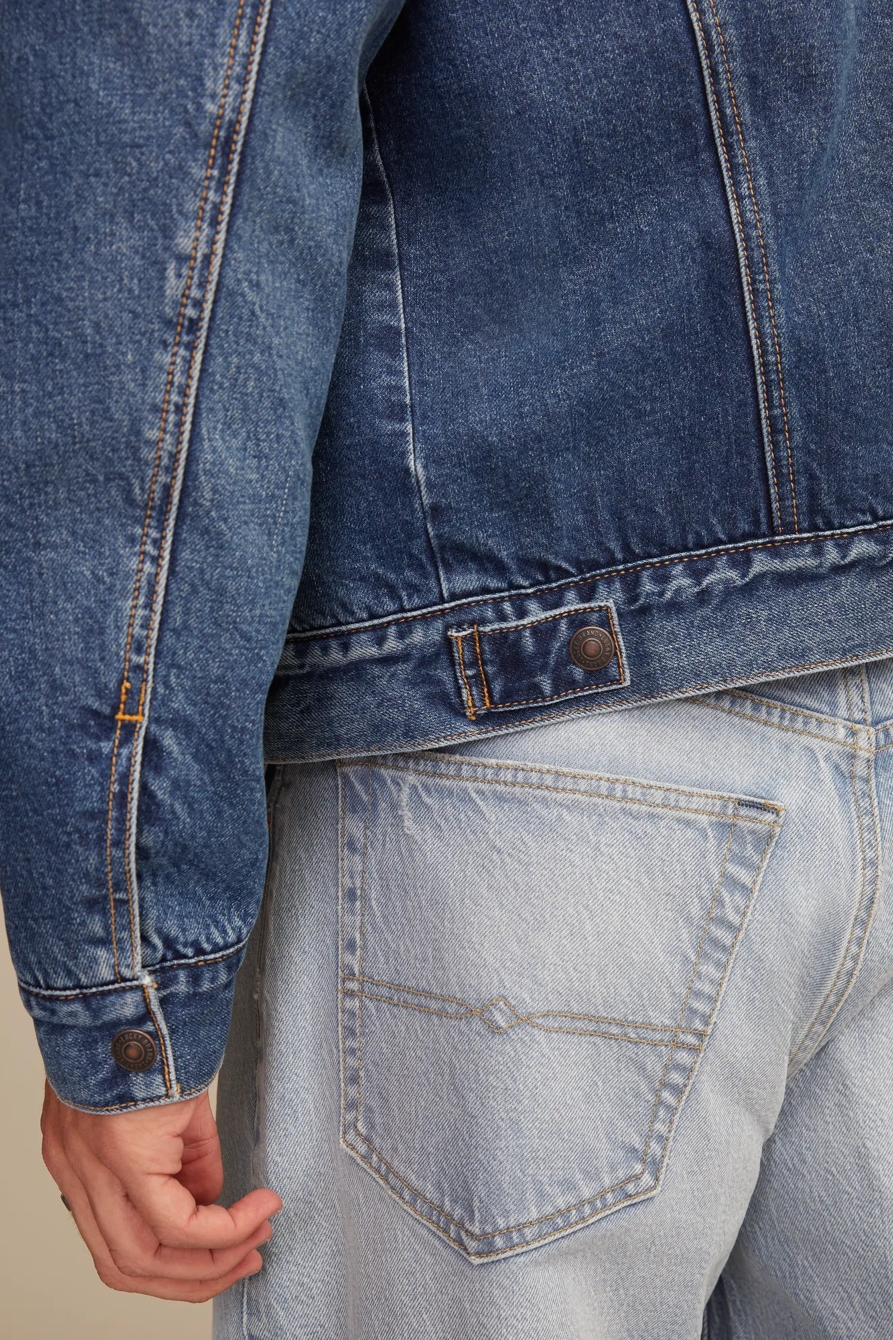 FAUX SHEARLING LINED DENIM JACKET, image 4