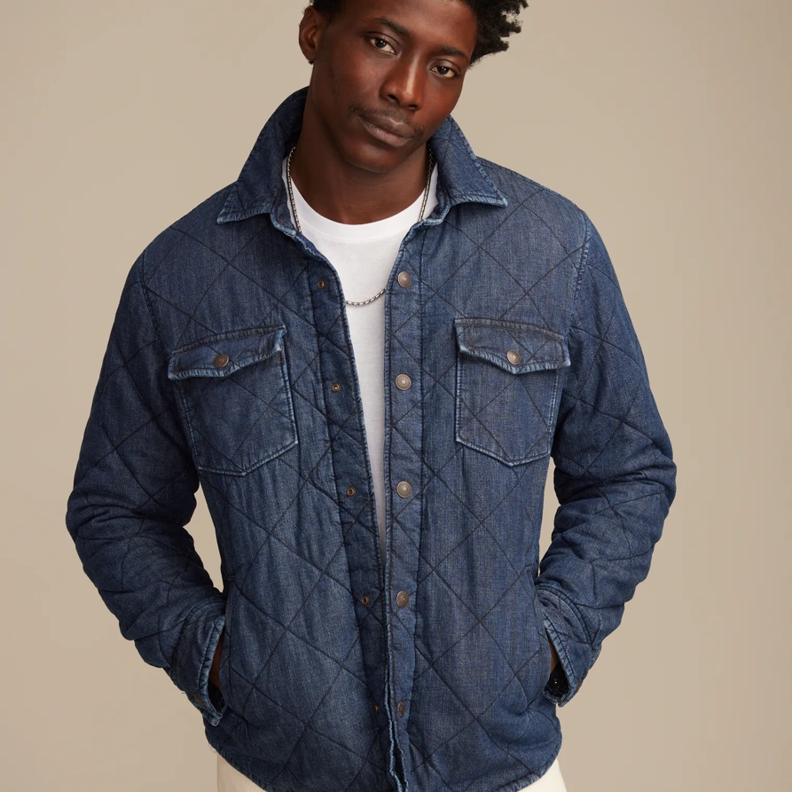 Lucky Brand Quilted Denim Jacket – Men’s Clothing Outerwear Jackets Coats
