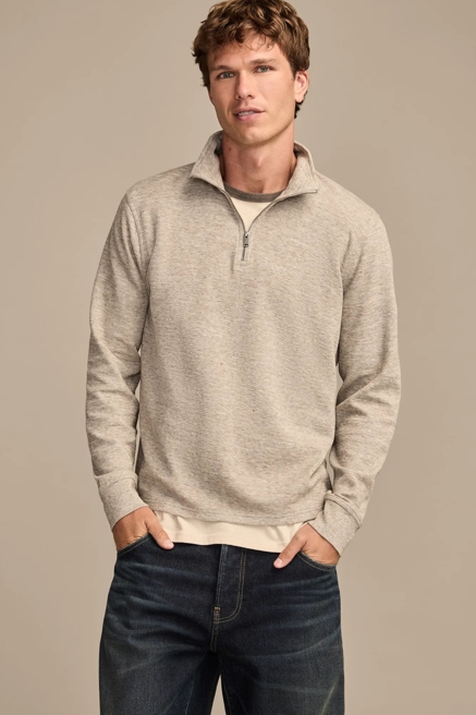 HALF ZIP MOCK NECK PULLOVER, image 1