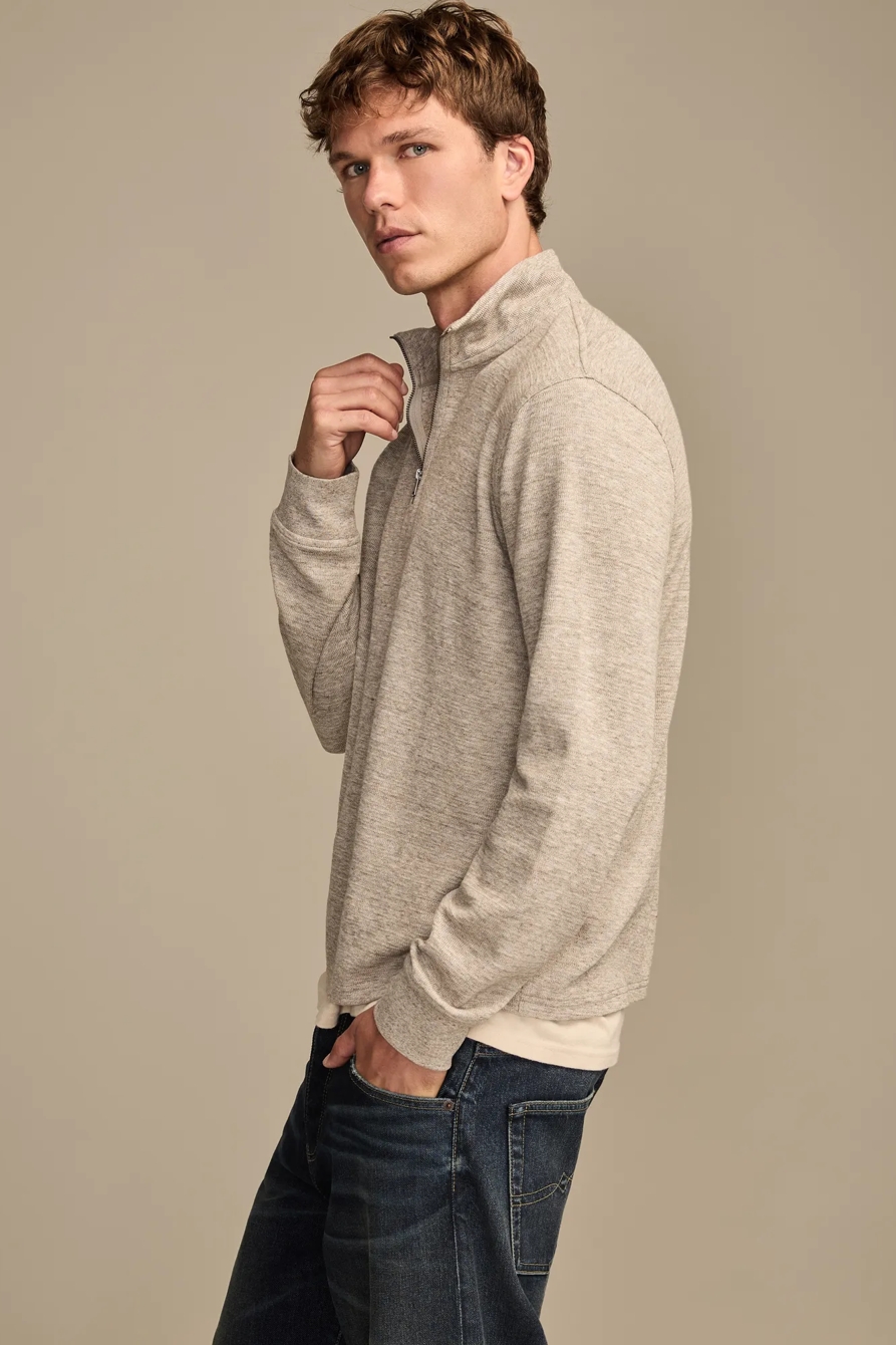 HALF ZIP MOCK NECK PULLOVER, image 4