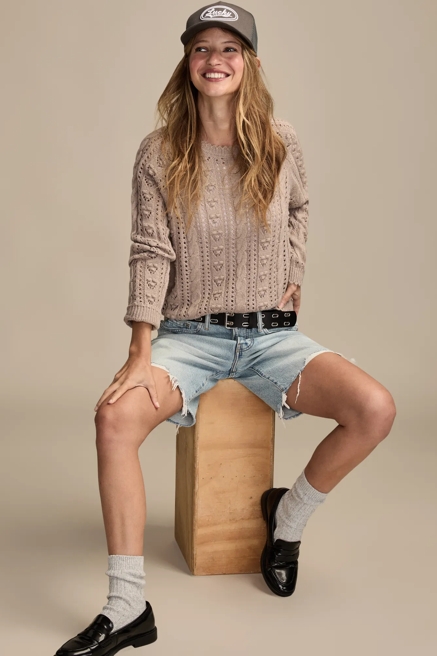 POINTELLE CREW SWEATER, image 1