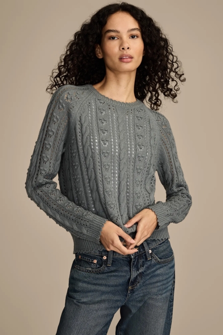 POINTELLE CREW SWEATER, image 1