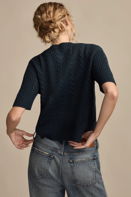 SHORT SLEEVE CABLE CARDIGAN, image 3
