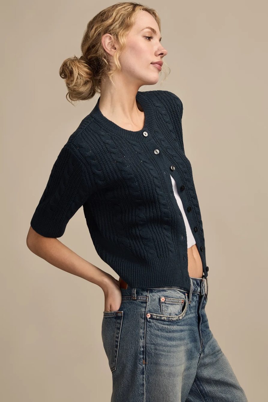 SHORT SLEEVE CABLE CARDIGAN, image 4