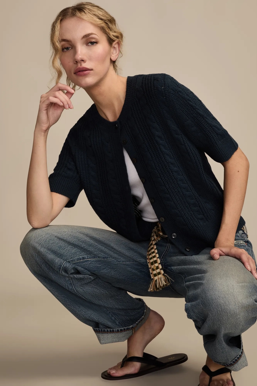 SHORT SLEEVE CABLE CARDIGAN, image 5
