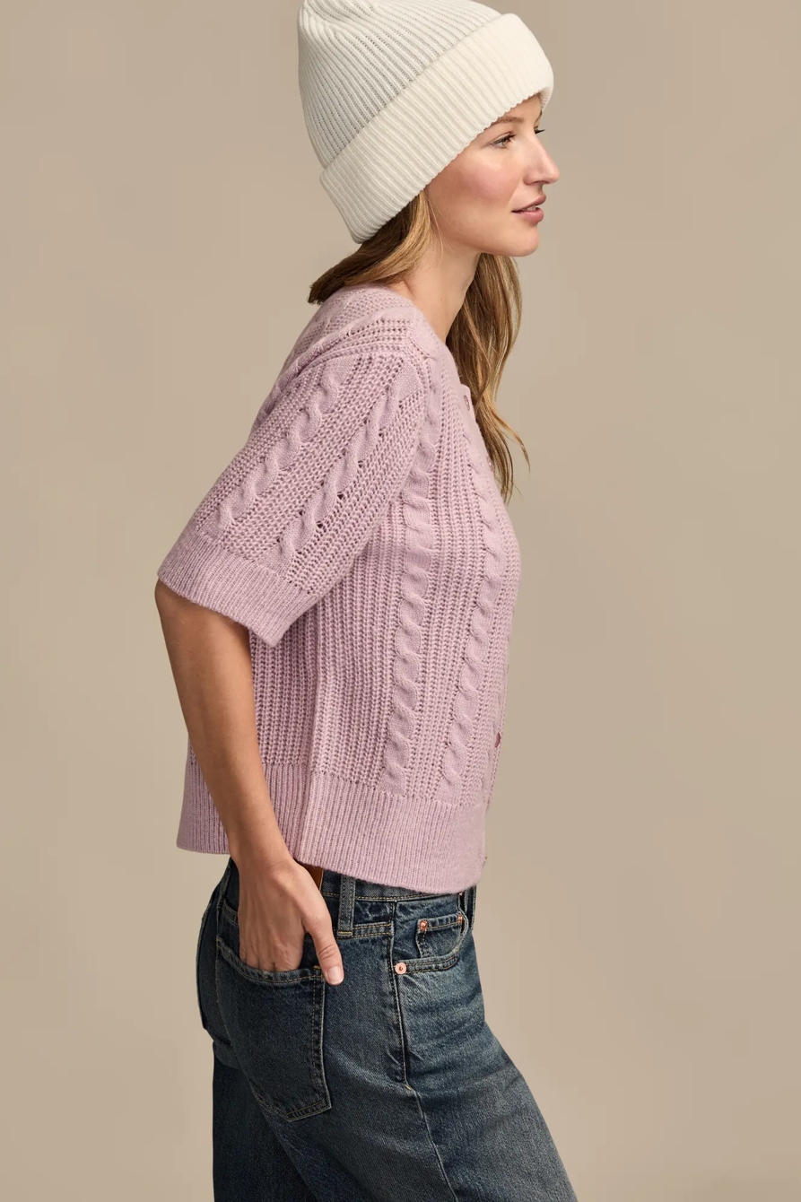 SHORT SLEEVE CABLE CARDIGAN, image 4
