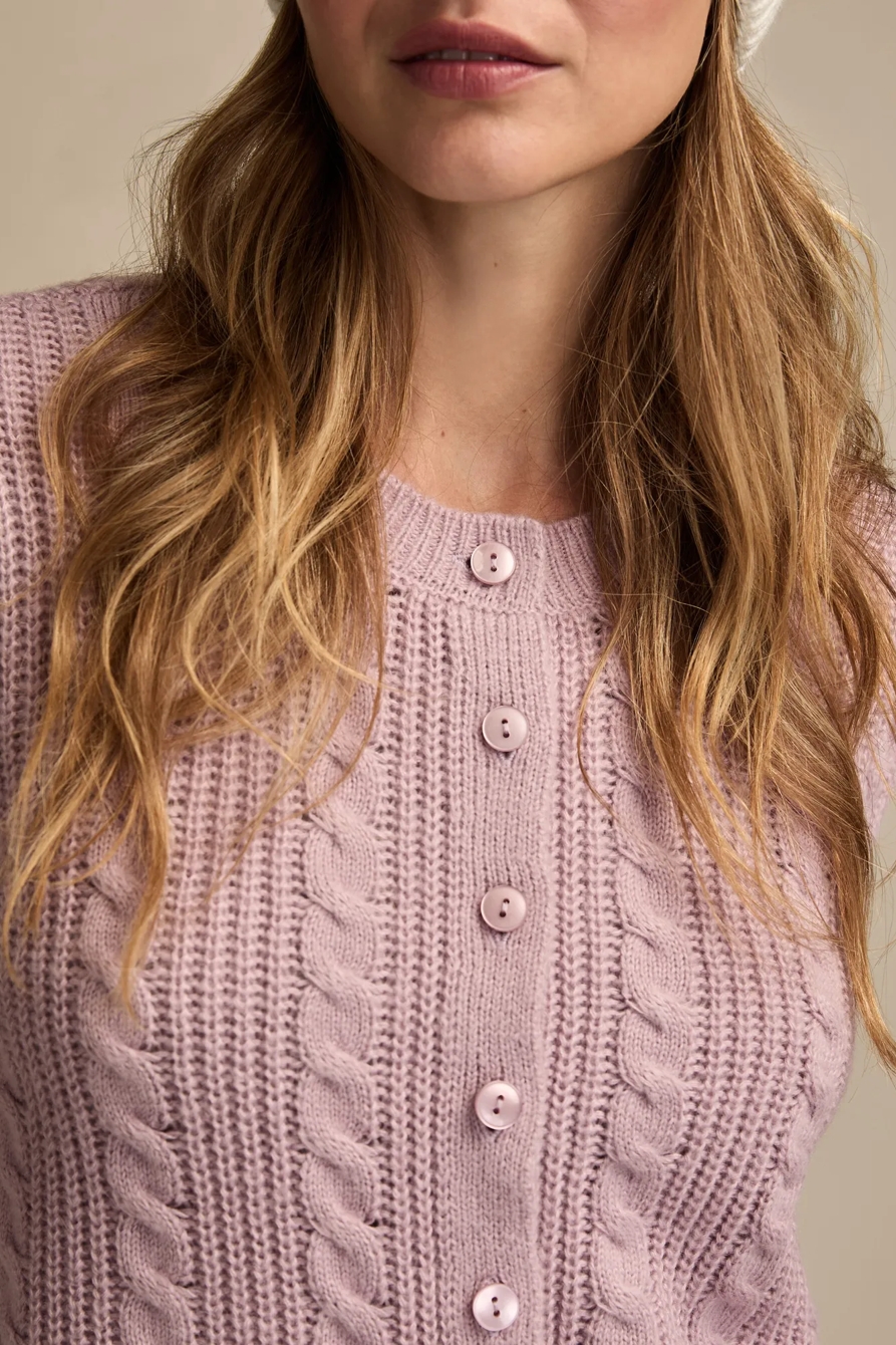 SHORT SLEEVE CABLE CARDIGAN, image 5