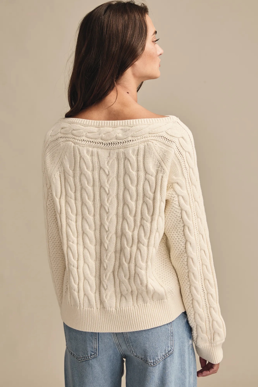 BOAT NECK CABLE SWEATER, image 3