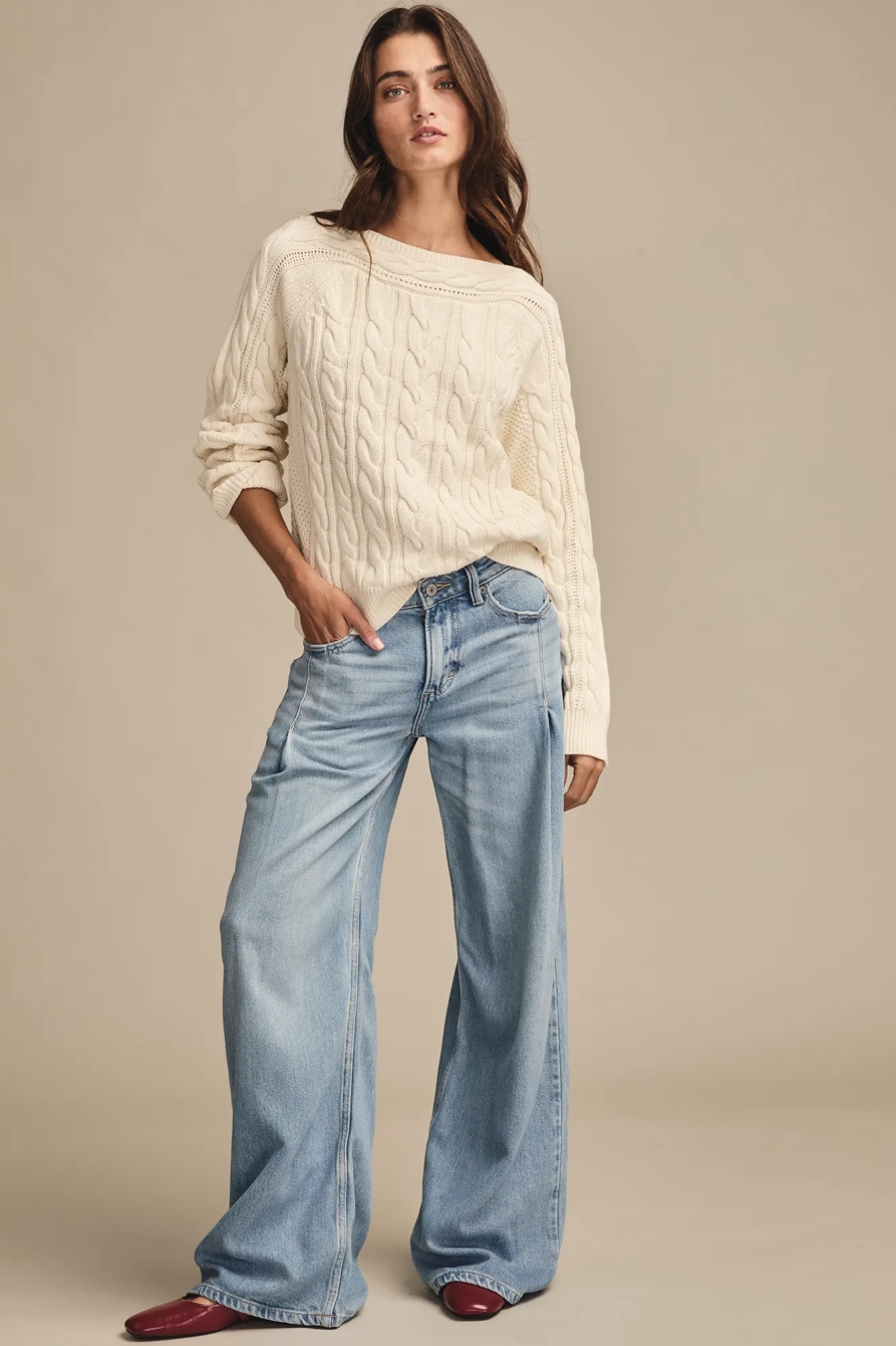 BOAT NECK CABLE SWEATER, image 5