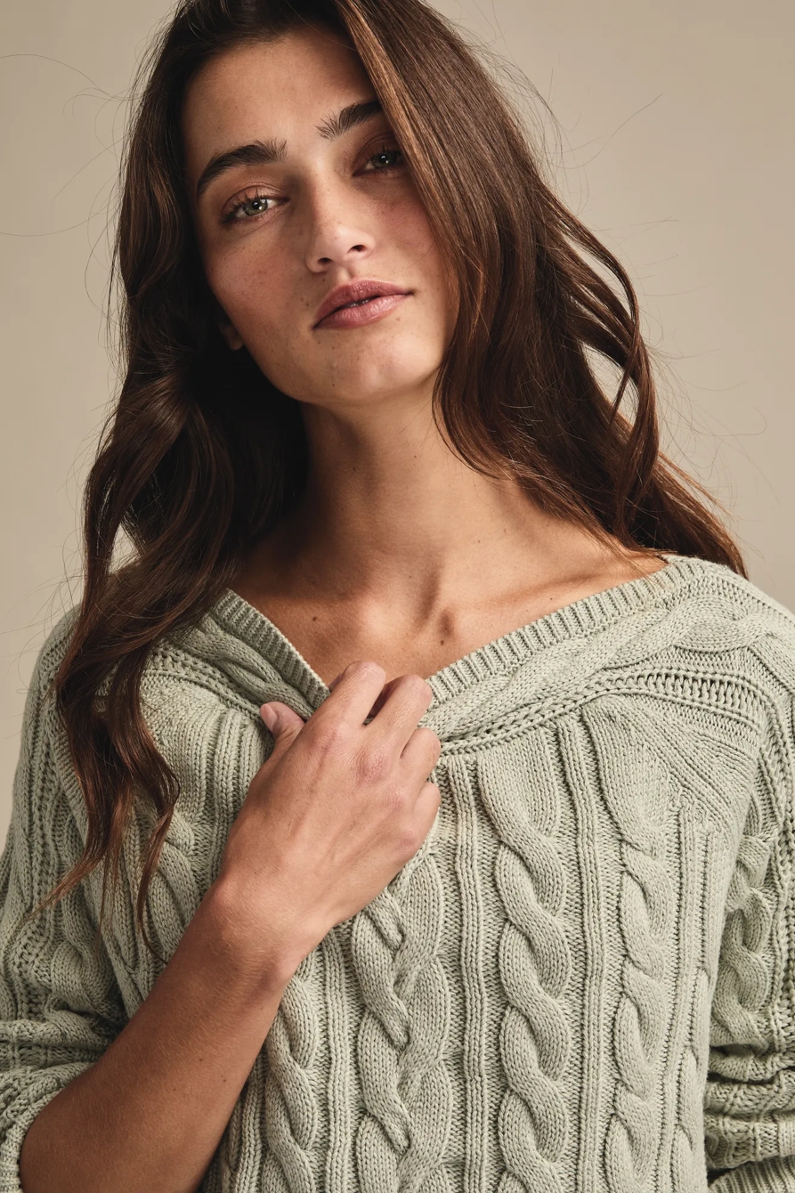 BOAT NECK CABLE SWEATER, image 2