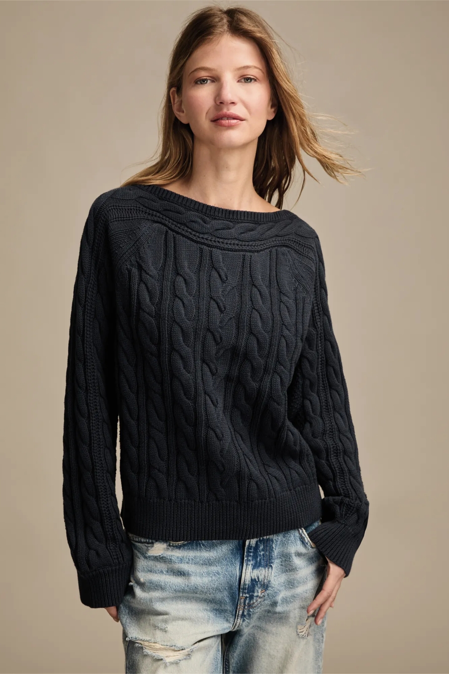 BOAT NECK CABLE SWEATER, image 2