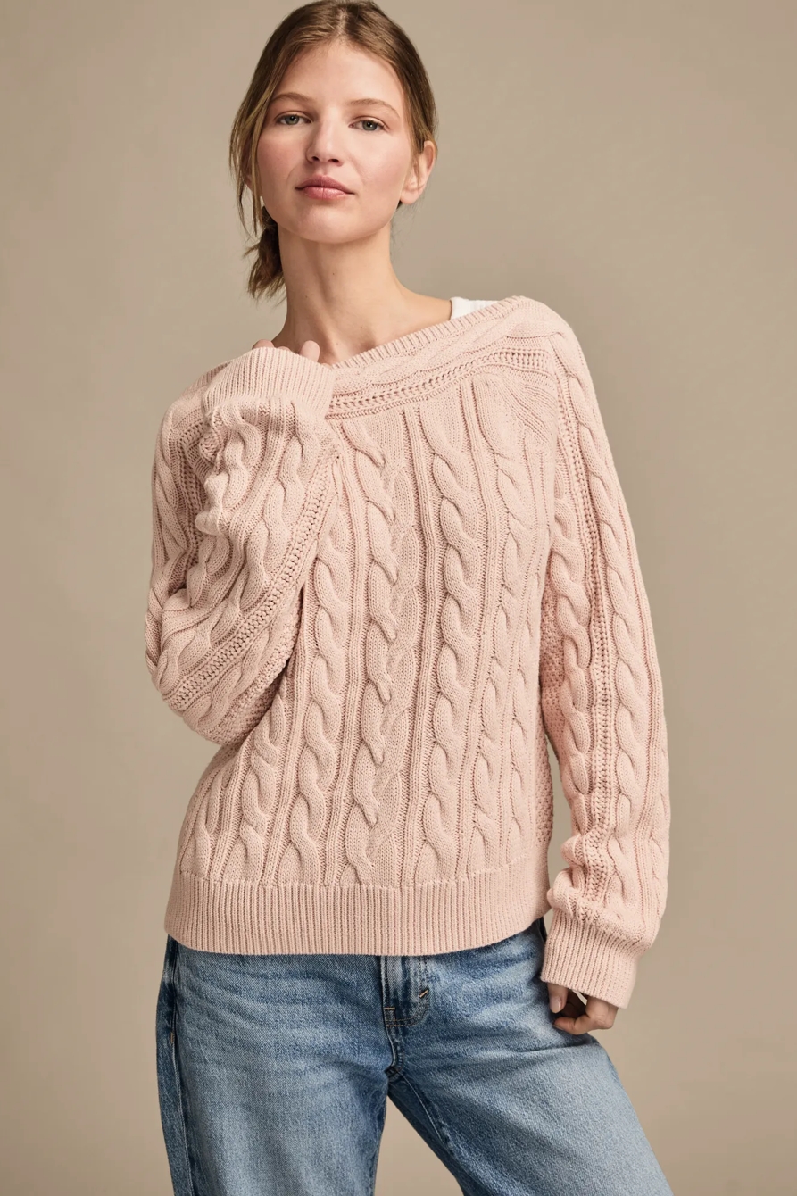 BOAT NECK CABLE SWEATER, image 2