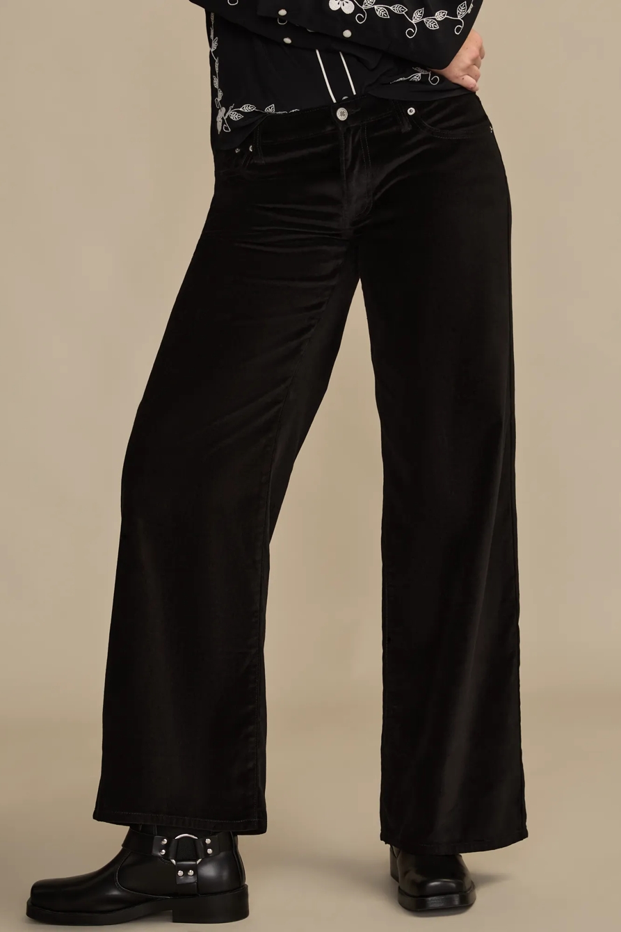 Mid Rise Velvet Sweet Wide Leg, image 2