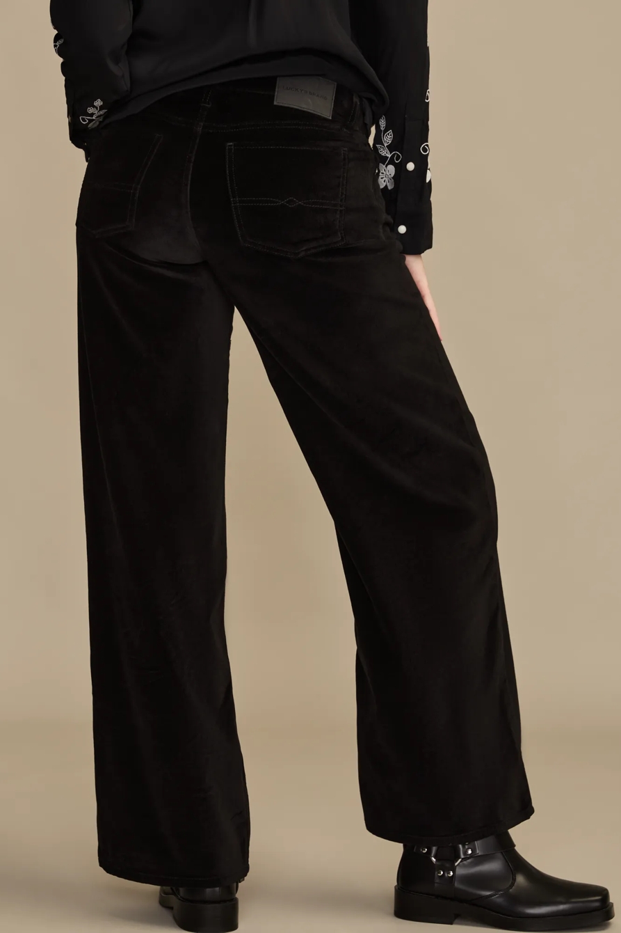 Mid Rise Velvet Sweet Wide Leg, image 3
