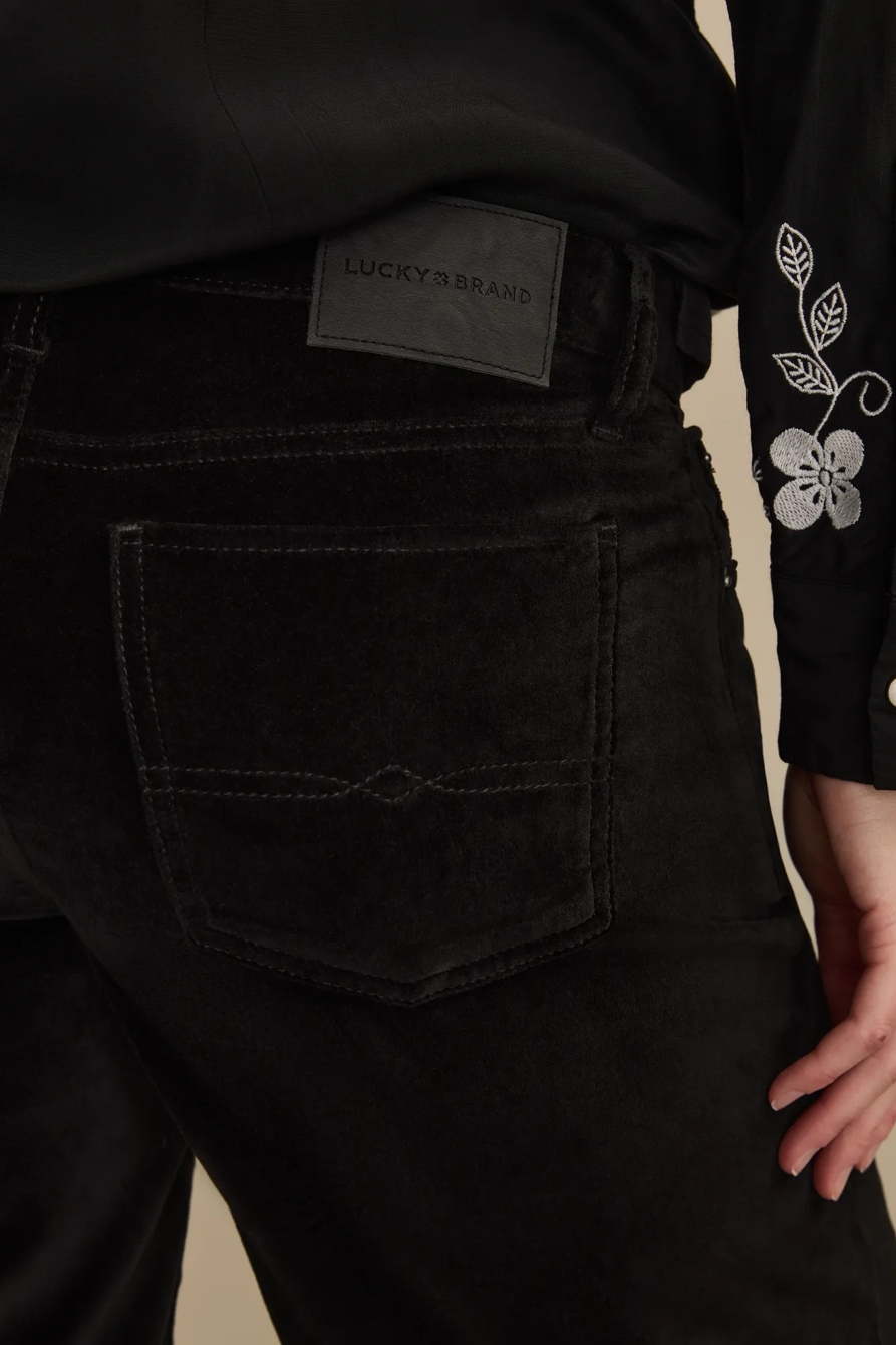 Mid Rise Velvet Sweet Wide Leg, image 4