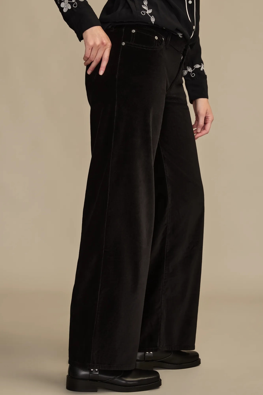 Mid Rise Velvet Sweet Wide Leg, image 5
