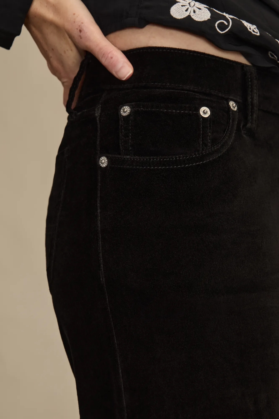 Mid Rise Velvet Sweet Wide Leg, image 6