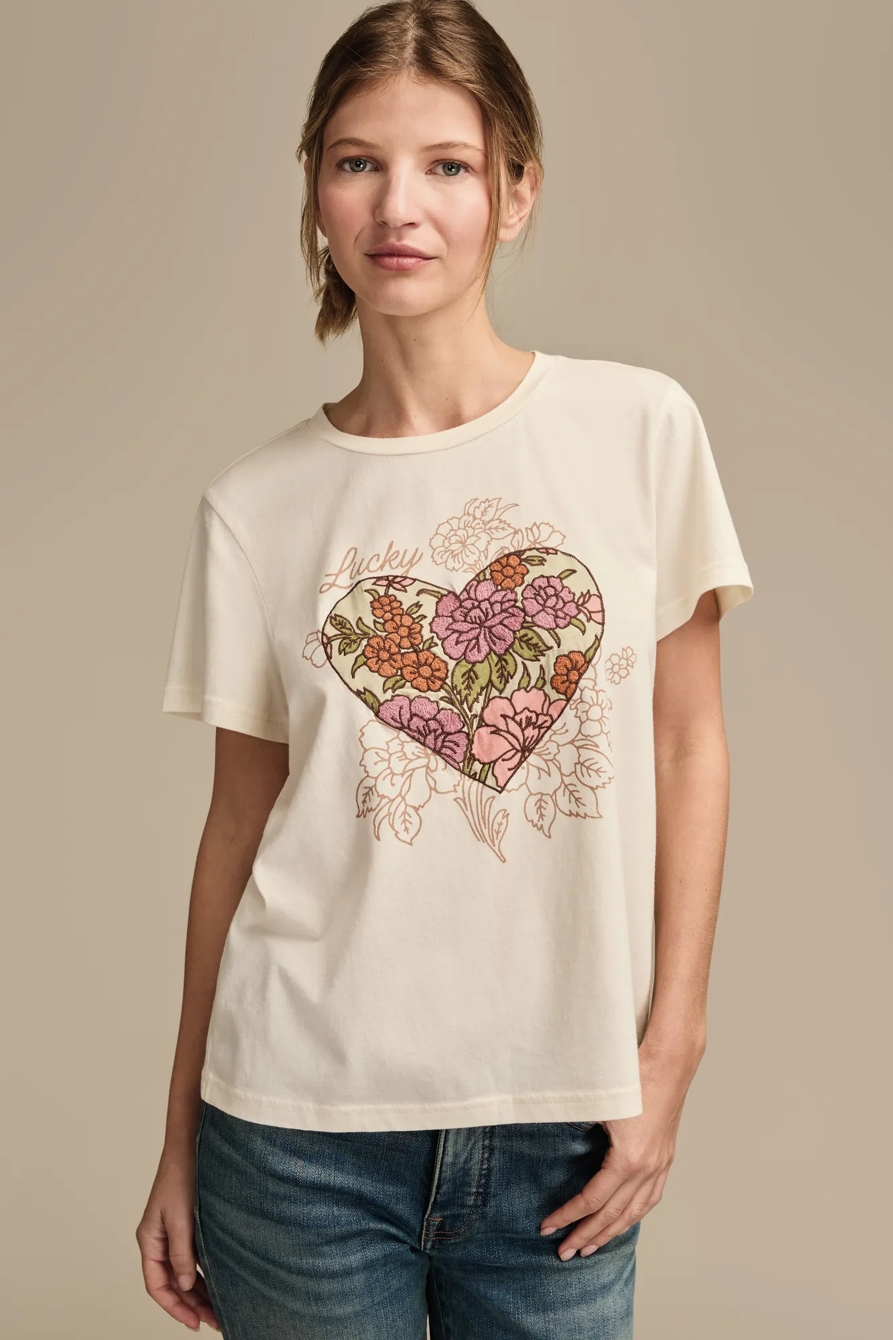 HEART FLORAL CLASSIC CREW, image 2