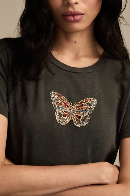 SEQUIN BUTTERFLY CLASSIC CREW, image 1