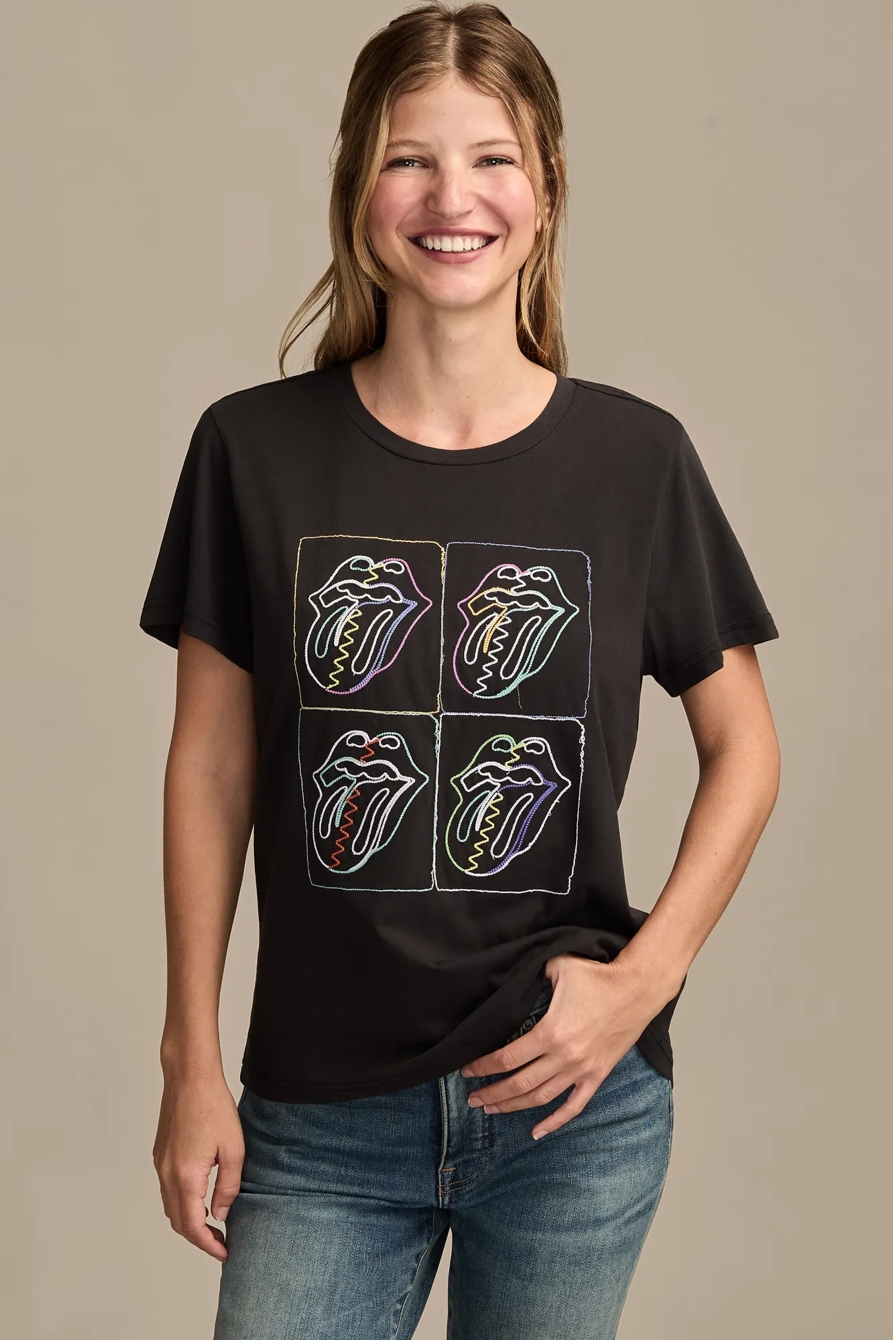 MULTI COLOR ROLLING STONES LIP CLASSIC CREW, image 1