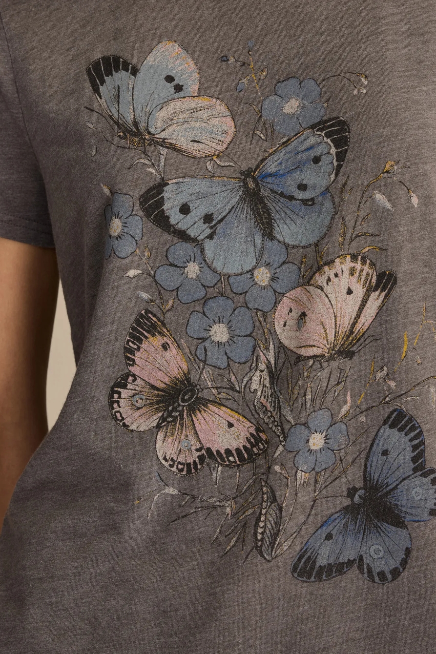 FLORAL BUTTERFLY MOTIF CLASSIC CREW, image 2