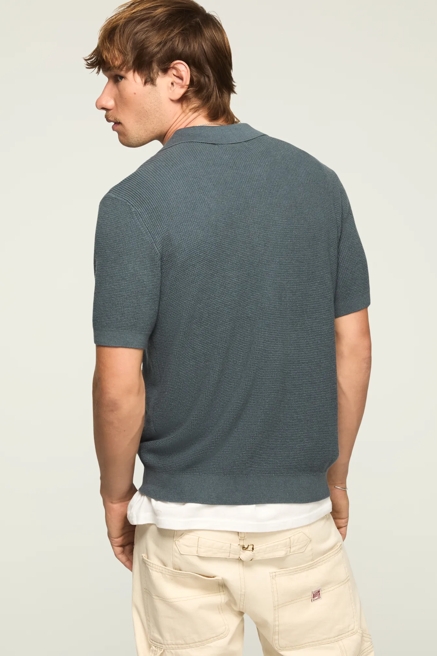 SHORT SLEEVE QUARTER ZIP POLO SWEATER, image 3