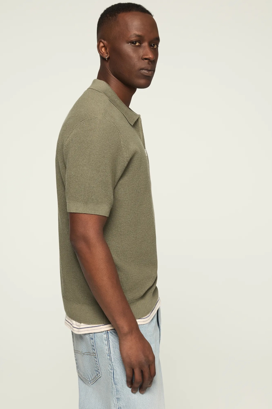 SHORT SLEEVE QUARTER ZIP POLO SWEATER, image 4