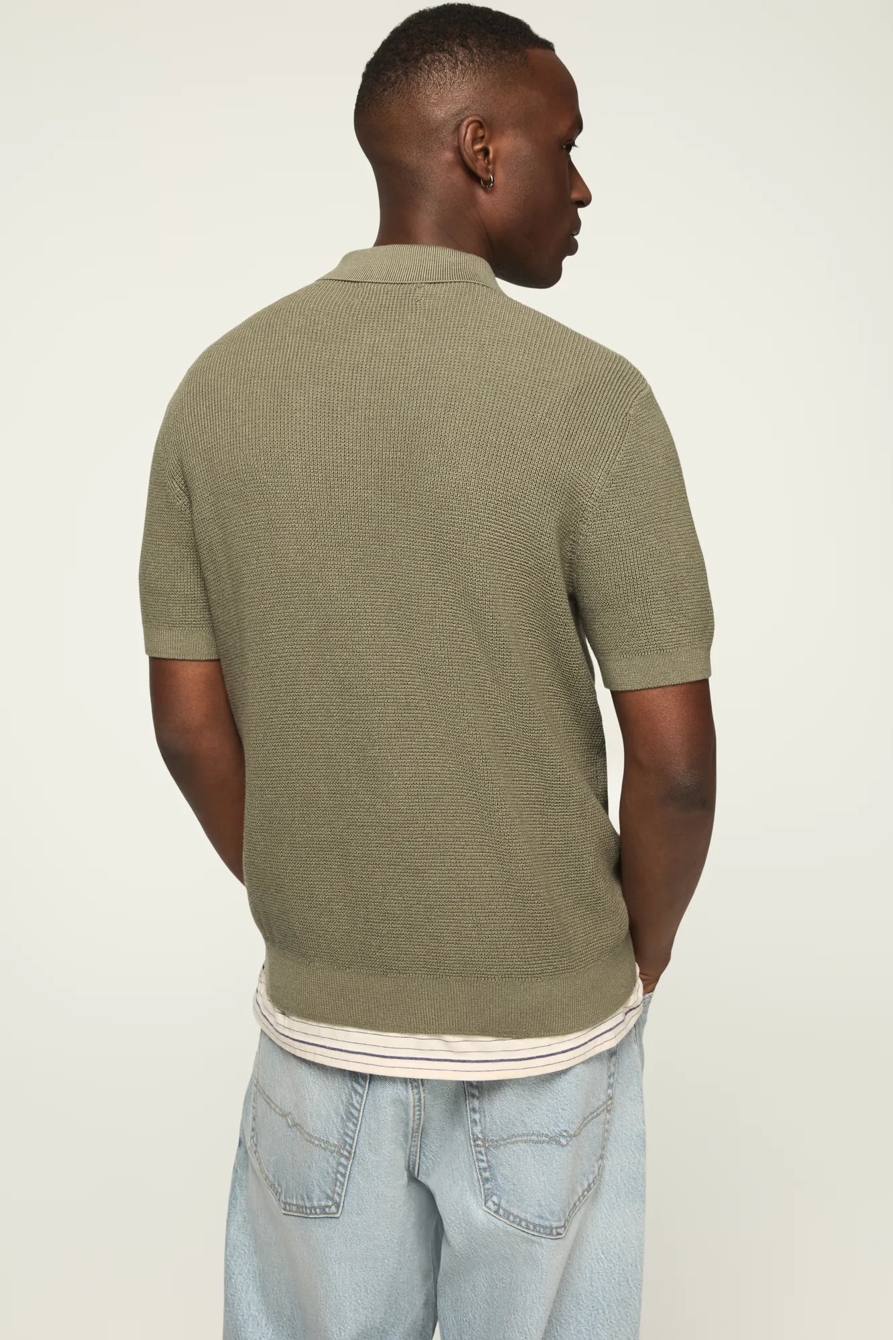 SHORT SLEEVE QUARTER ZIP POLO SWEATER, image 3