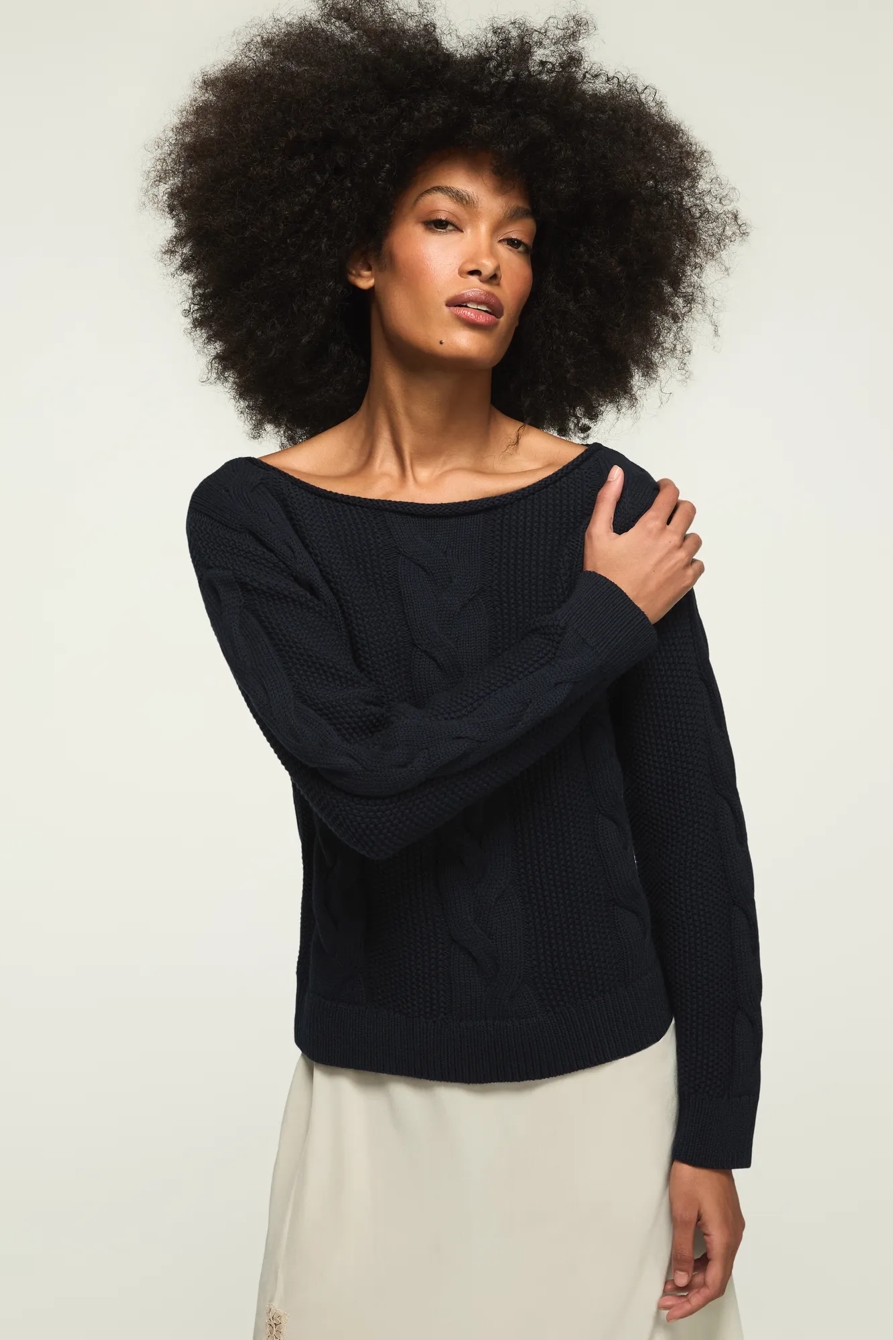 CABLE CREW NECK SWEATER, image 2