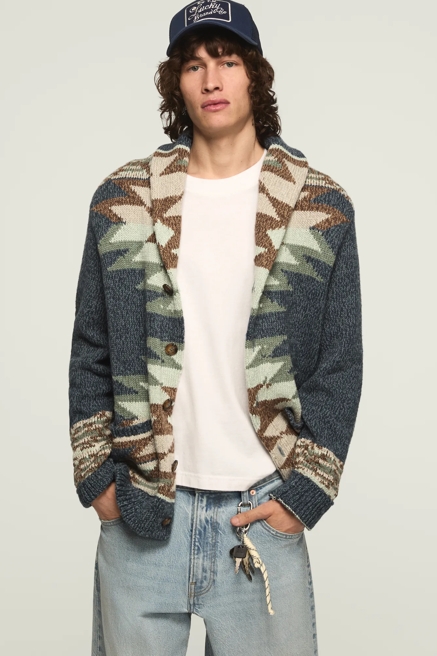 SOUTHWEST SHAWL COLLAR CARDI, image 1
