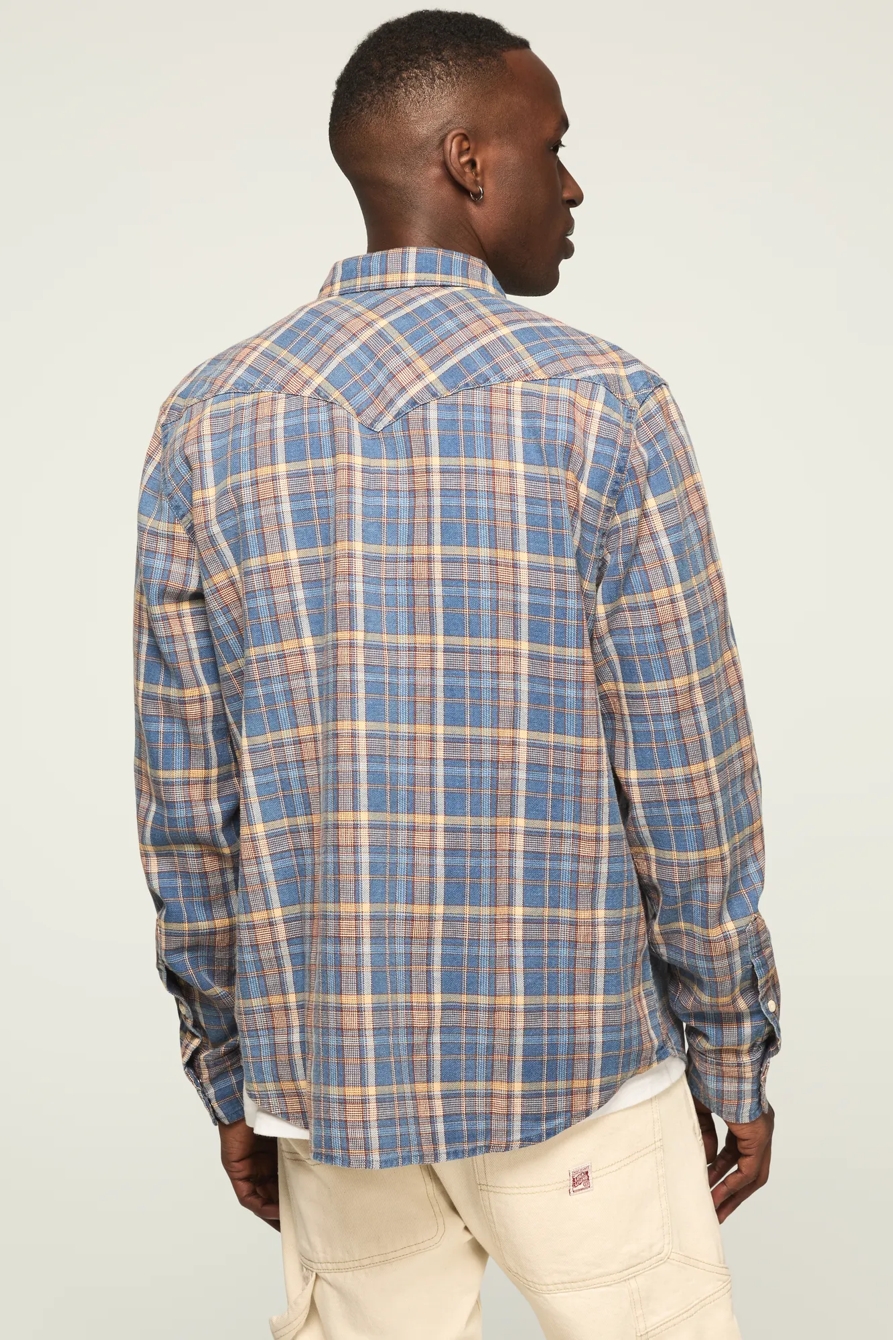 INDIGO TWILL LONG SLEEVE WESTERN SHIRT, image 3