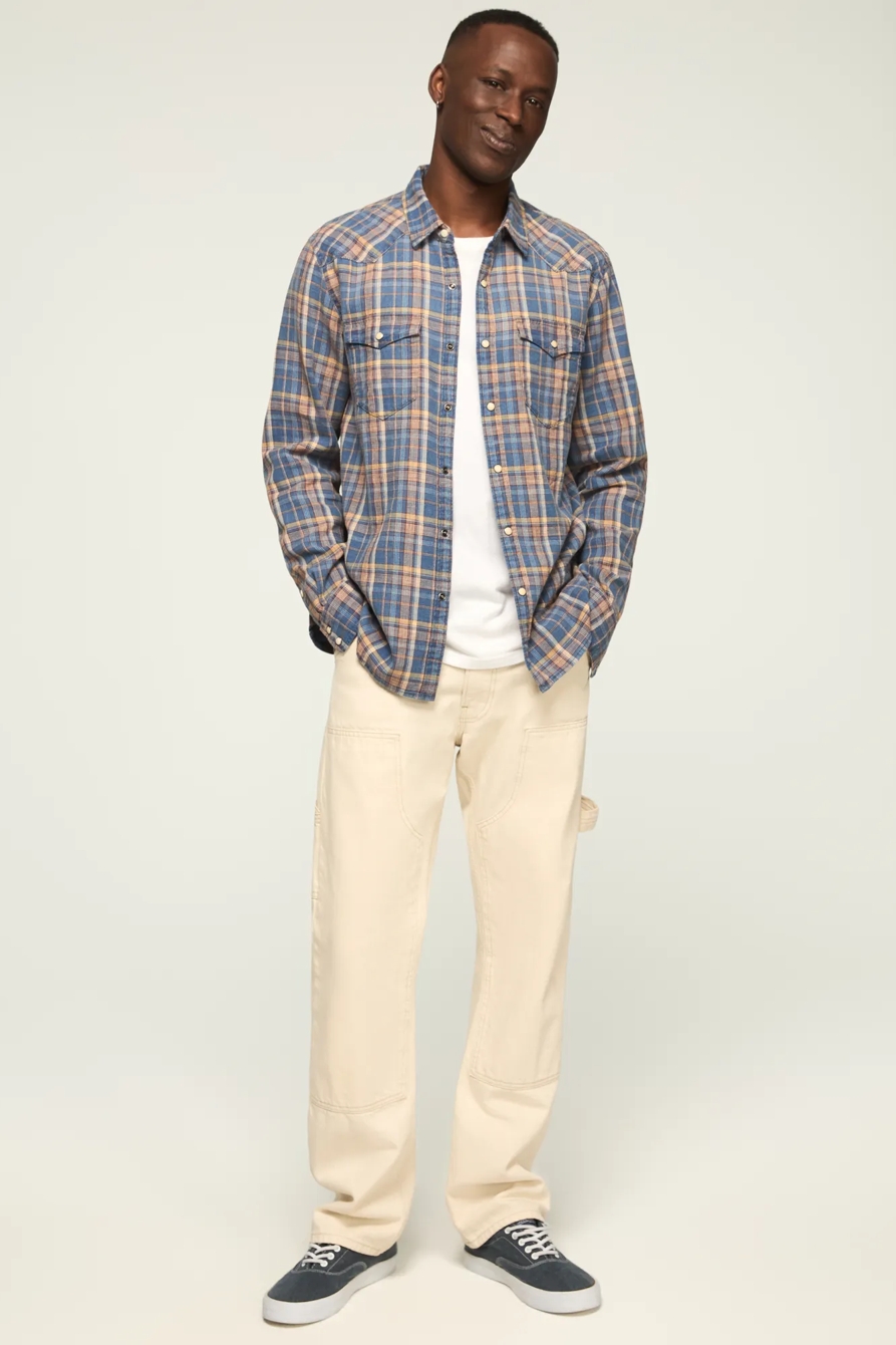 INDIGO TWILL LONG SLEEVE WESTERN SHIRT, image 5