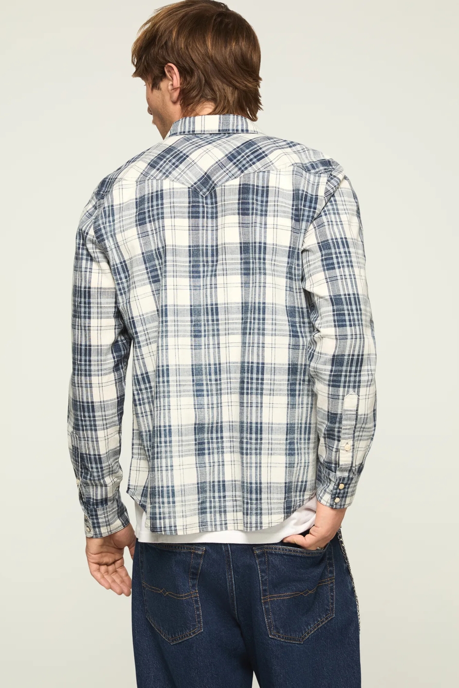 INDIGO TWILL LONG SLEEVE WESTERN SHIRT, image 3