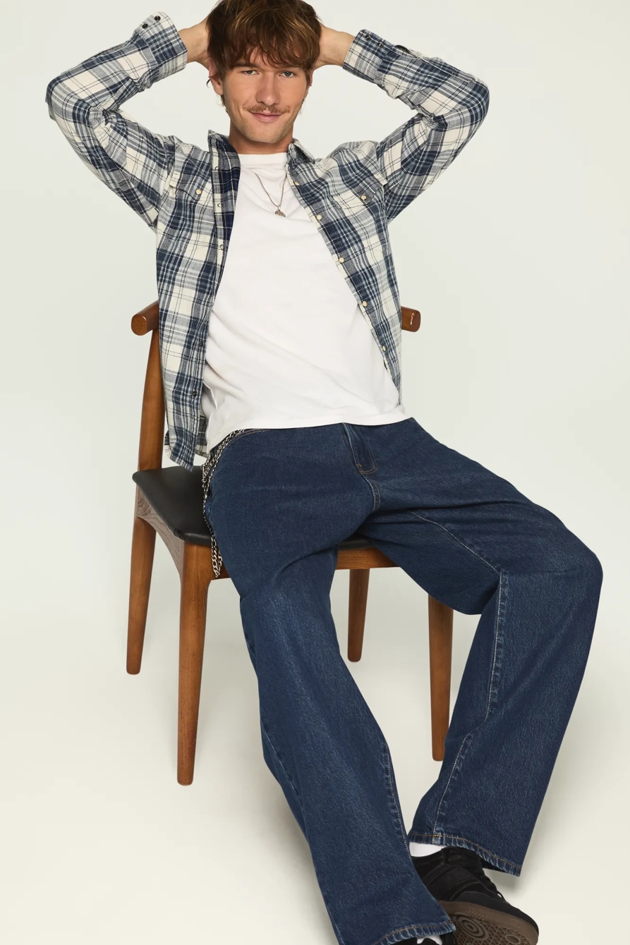 INDIGO TWILL LONG SLEEVE WESTERN SHIRT, image 5