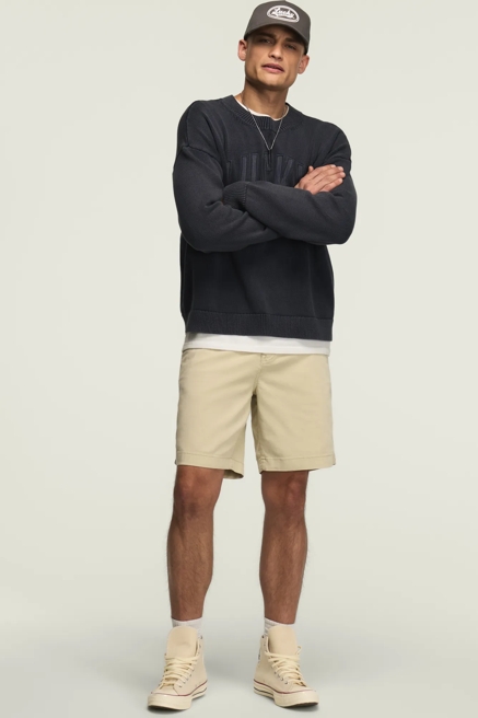9" STRETCH TWILL FLAT FRONT SHORTS, image 1