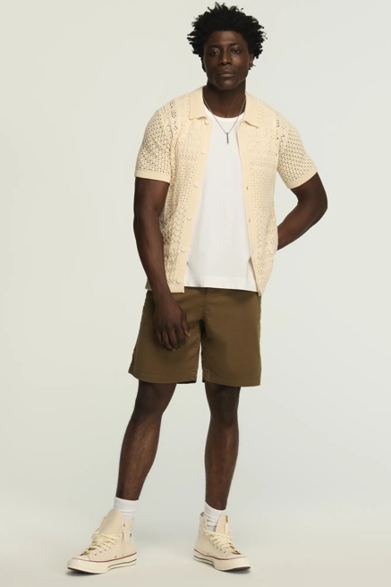 9" STRETCH TWILL FLAT FRONT SHORTS, image 2