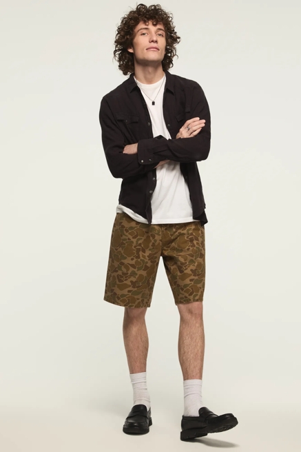 PRINTED CANVAS 5 POCKET SHORT, image 1