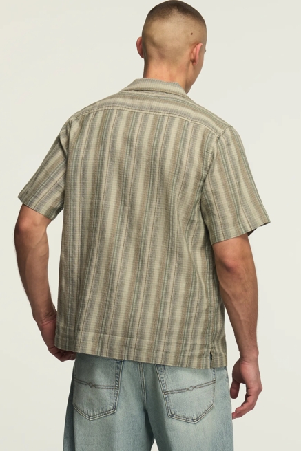 SHORT SLEEVE LINEN CAMP COLLAR SHIRT, image 3