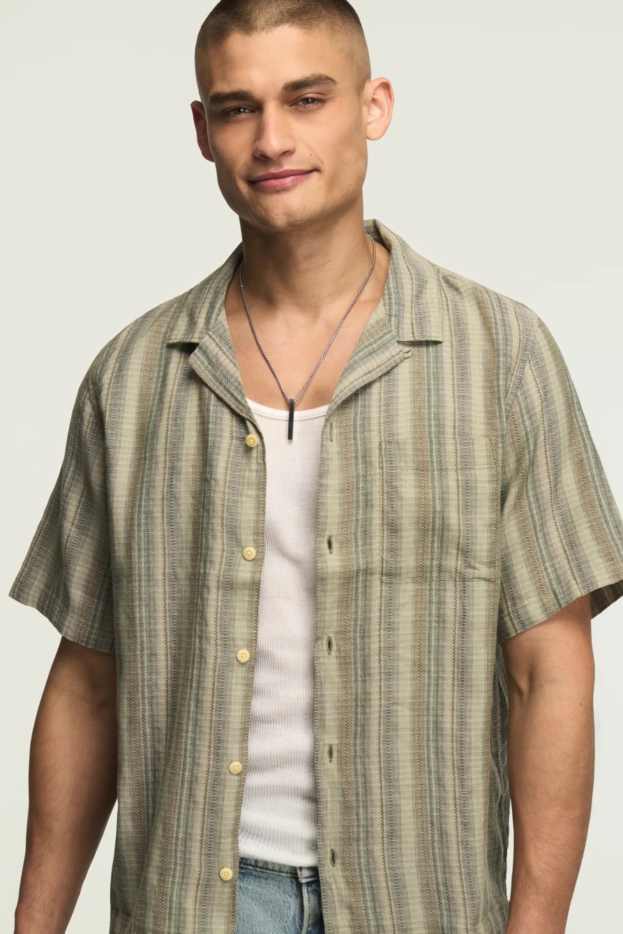 SHORT SLEEVE LINEN CAMP COLLAR SHIRT, image 5