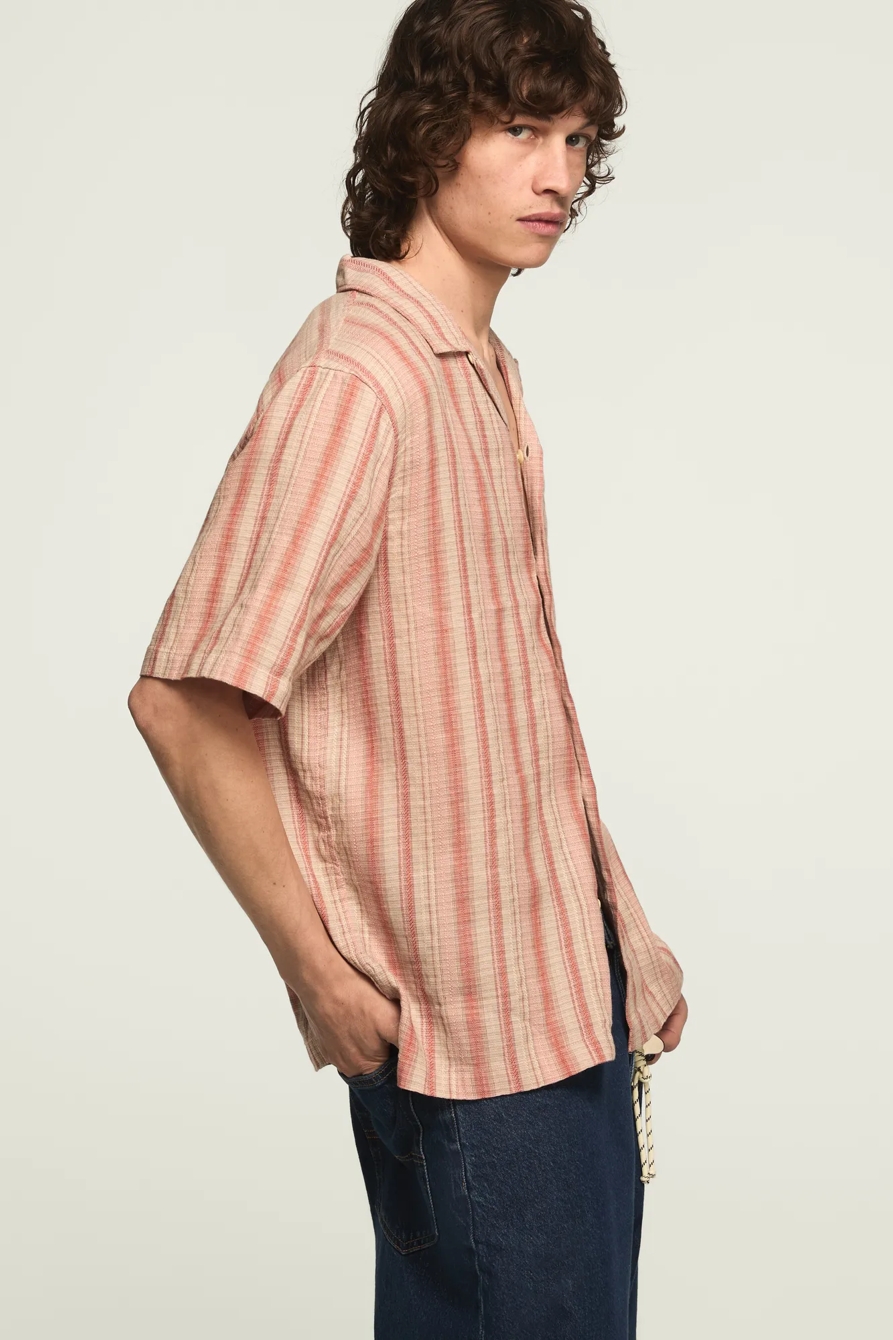 SHORT SLEEVE LINEN CAMP COLLAR SHIRT, image 5