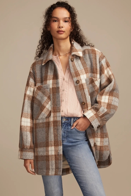 OVERSIZED PLAID SHIRT JACKET, image 1