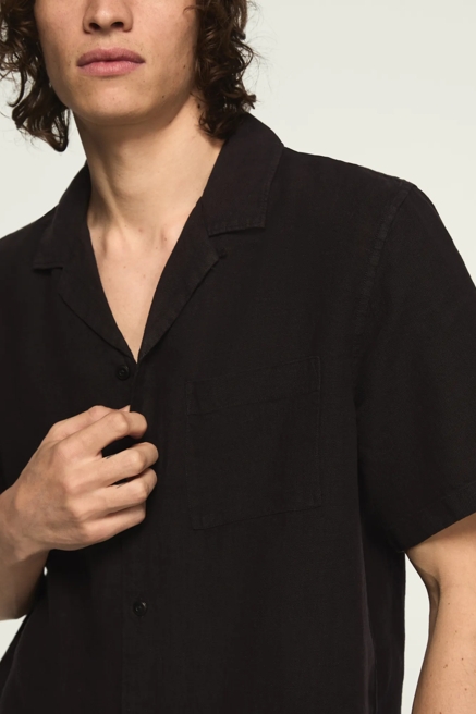 SHORT SLEEVE LINEN CAMP COLLAR SHIRT, image 2