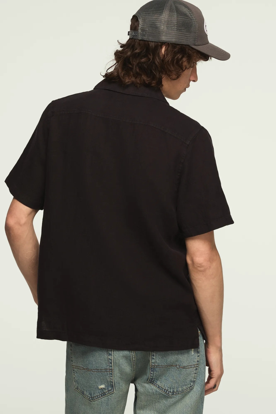 SHORT SLEEVE LINEN CAMP COLLAR SHIRT, image 4