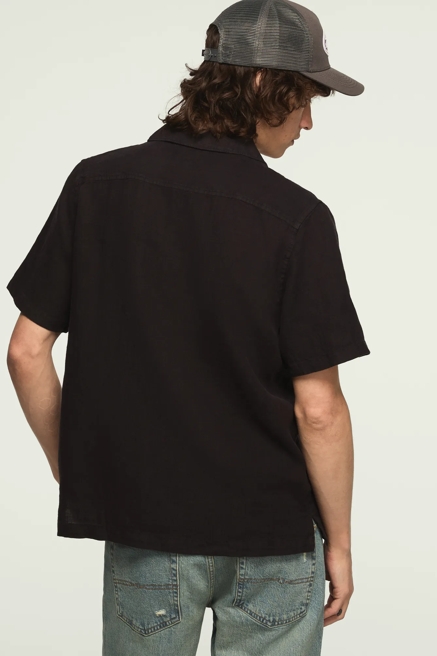 SHORT SLEEVE LINEN CAMP COLLAR SHIRT, image 4